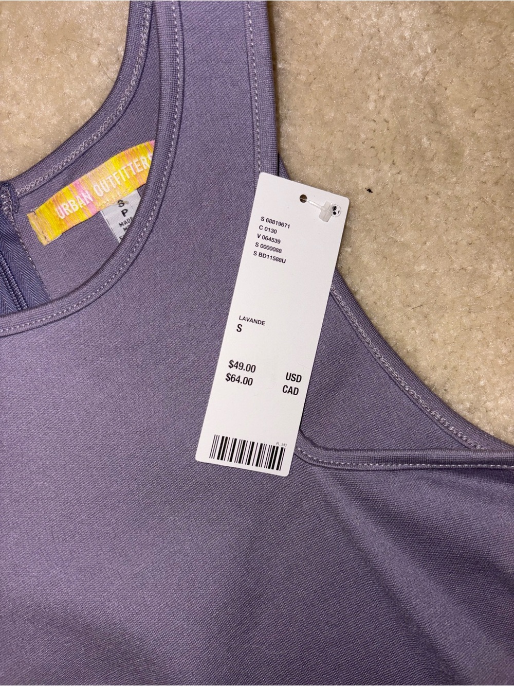 NWT Urban Outfitters Sleeveless Bodycon Dress - Slate Purple - Picture 5 of 5